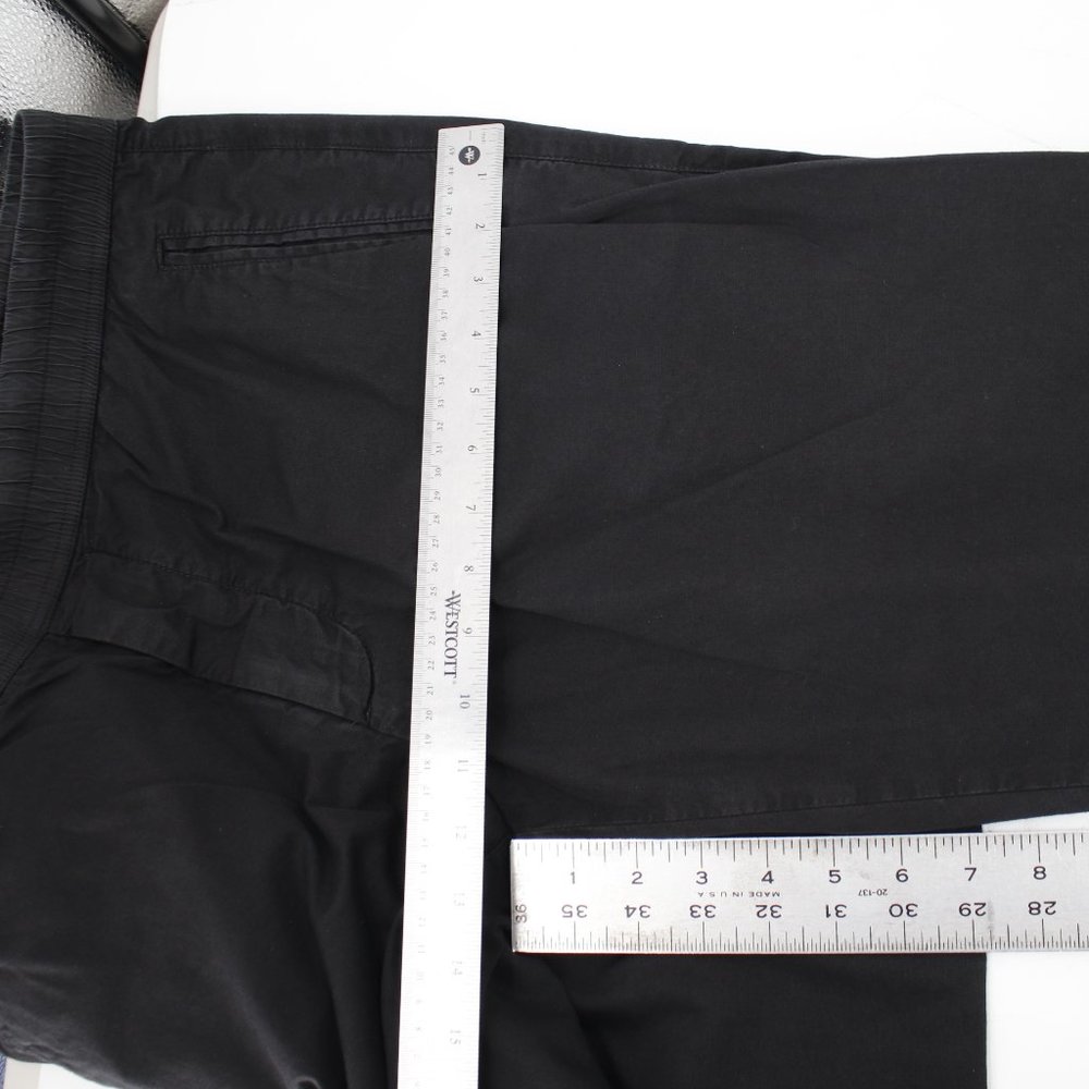 James Perse Pants Men 3 Cotton Linen Elastic Waist Drawstring Black straight leg - Picture 9 of 11